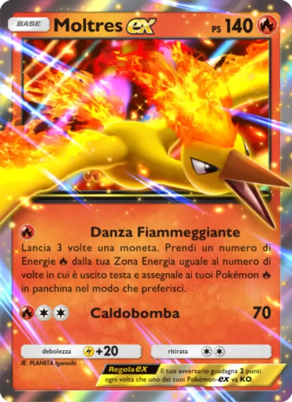 Moltres ex card in Italian
