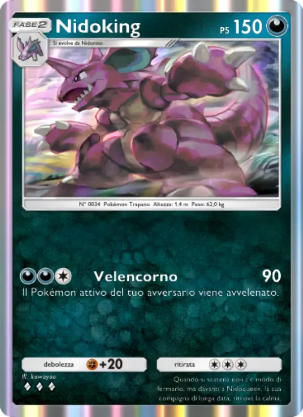 Nidoking card in Italian