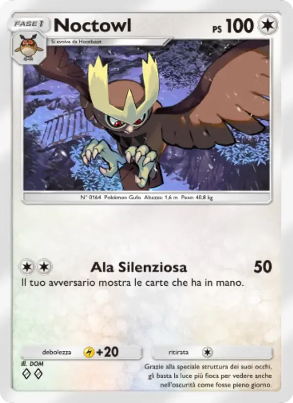 Noctowl card in Italian