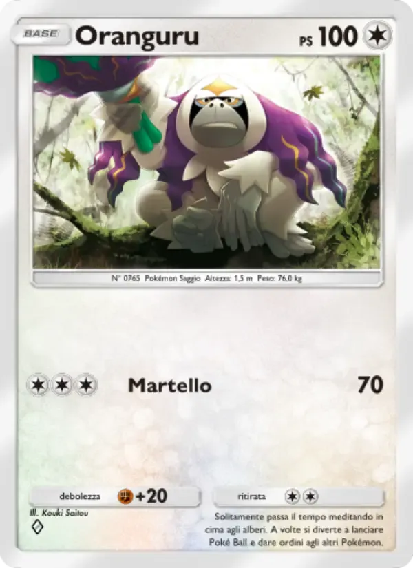 Oranguru-kaart in Italiaans