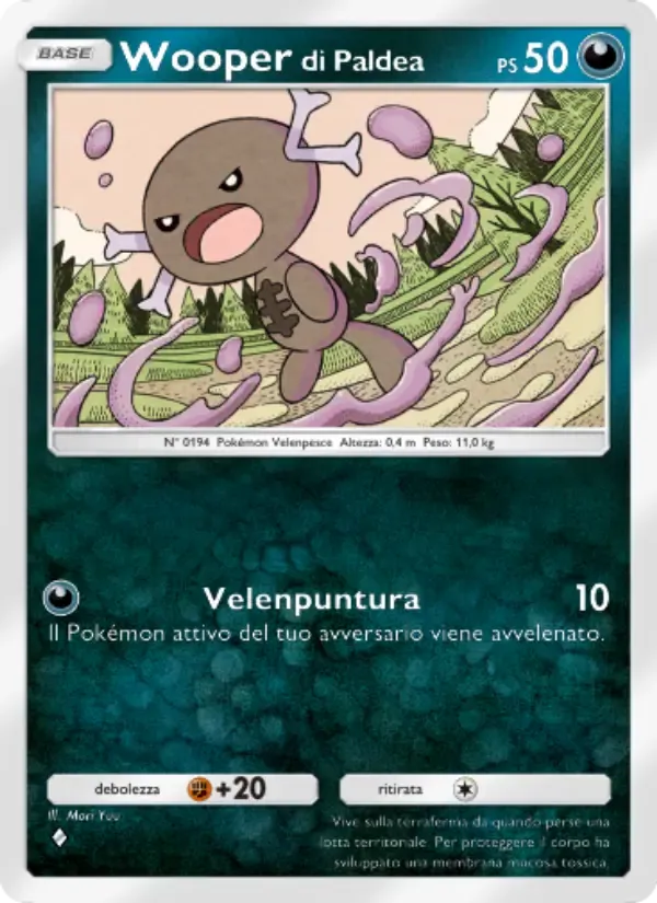 Paldean Wooper card in Italian