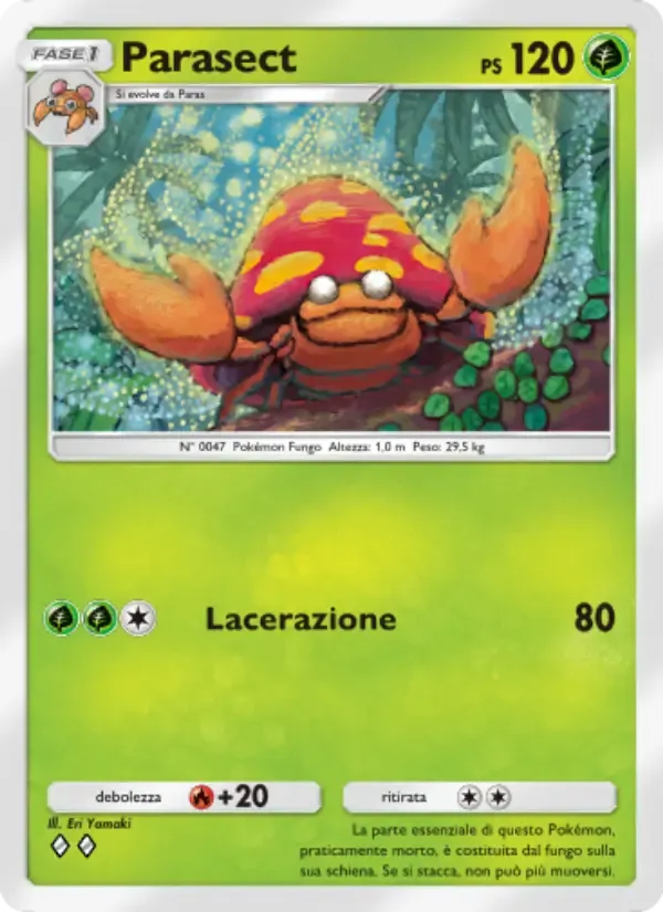 Parasect card in Italian