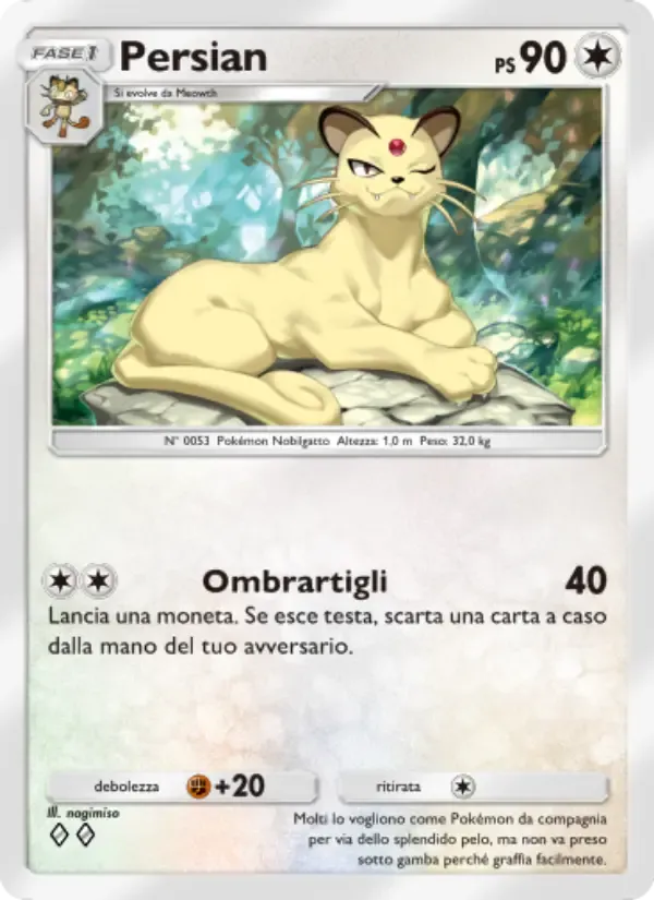 Persian card in Italian
