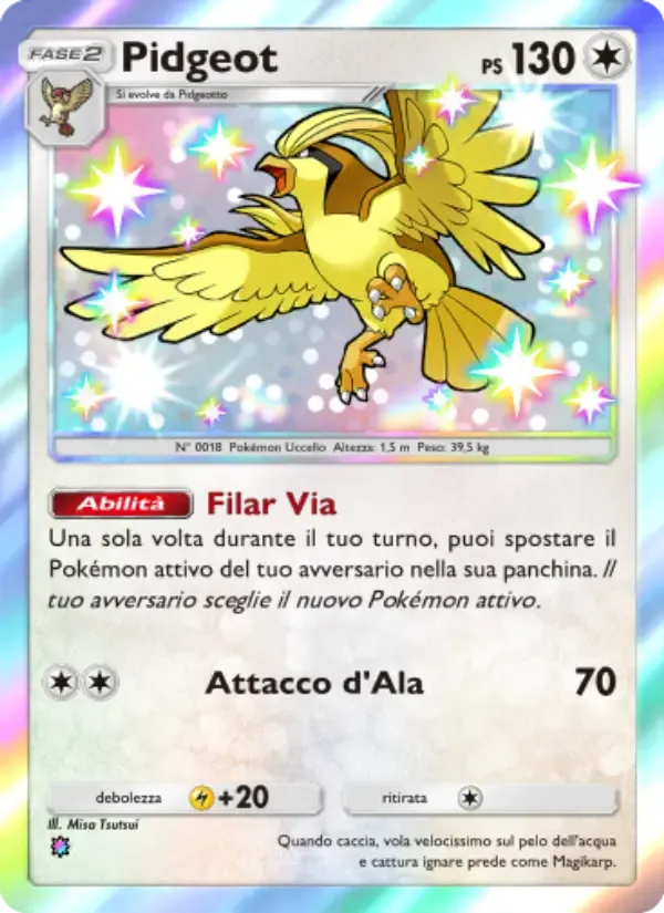 Pidgeot card in Italian