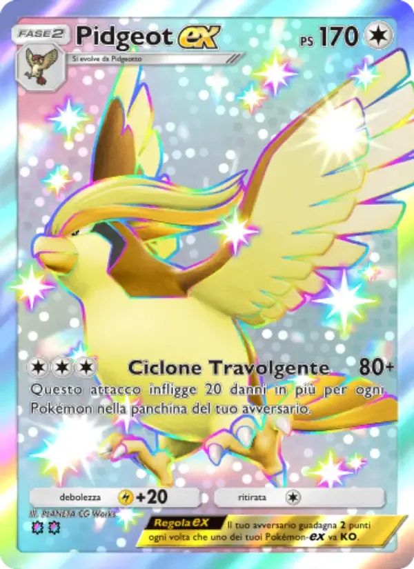 Pidgeot ex card in Italian