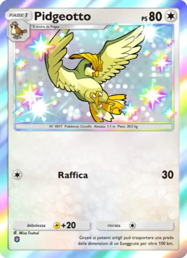 Pidgeotto card in Italian
