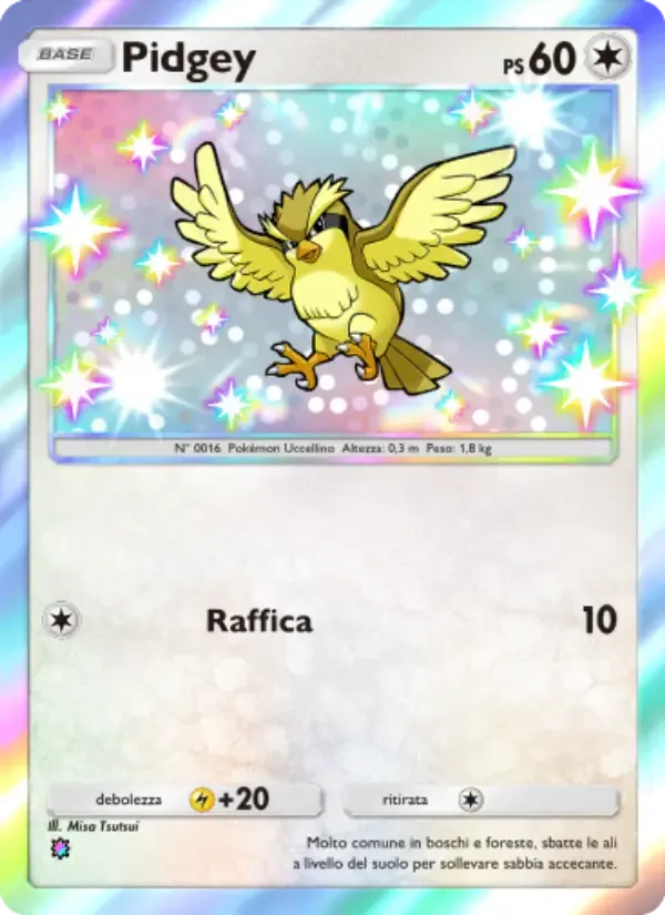 Pidgey card in Italian