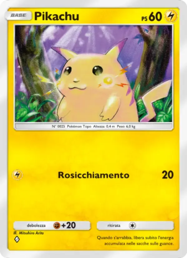 Pikachu card in Italian
