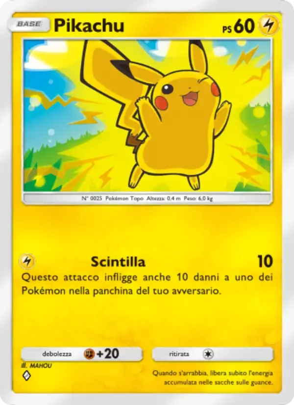 Pikachu card in Italian