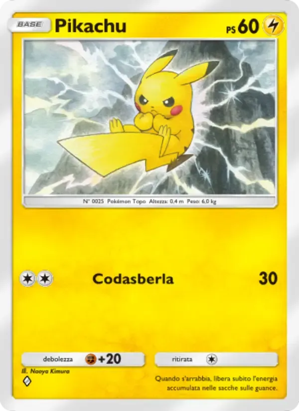 Pikachu card in Italian