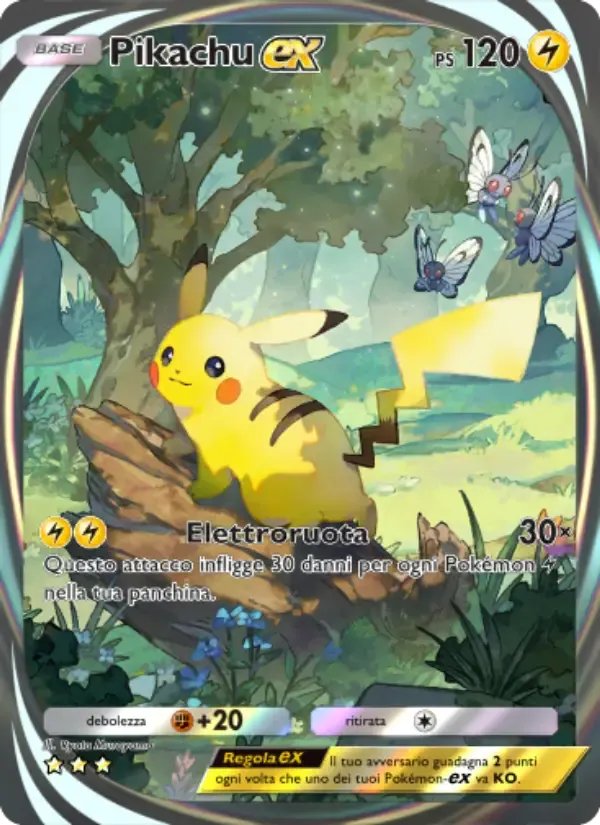 Pikachu ex card in Italian