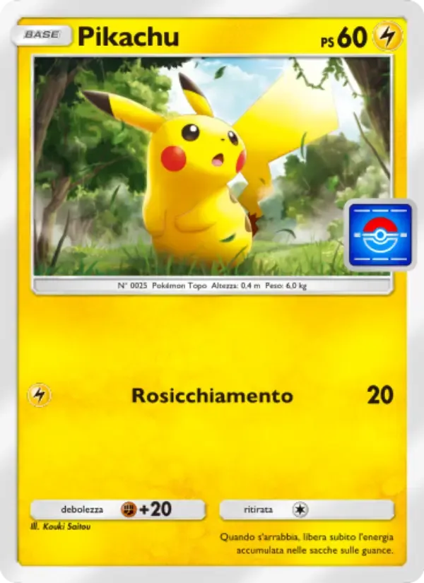 Pikachu card in Italian