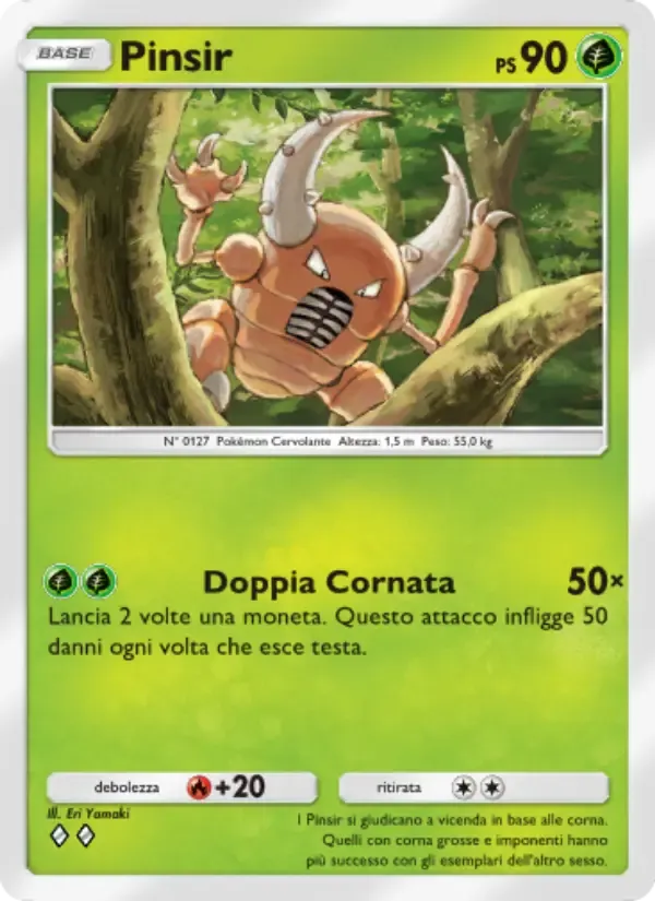 Pinsir card in Italian