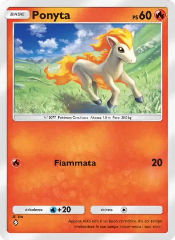 Ponyta card in Italian