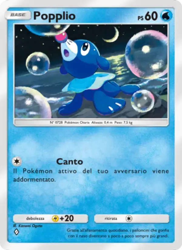 Popplio card in Italian