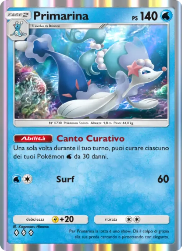 Primarina card in Italian