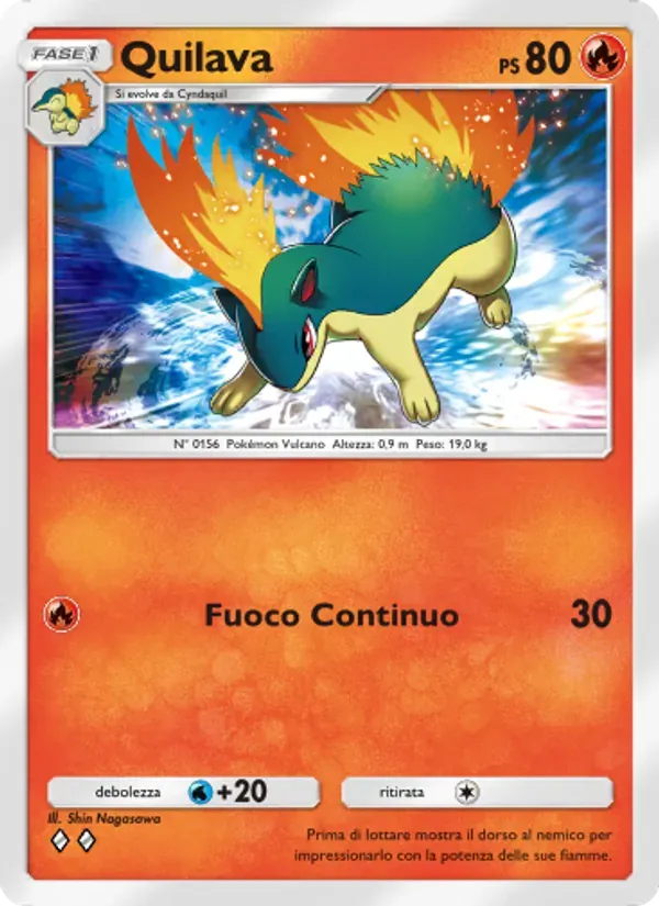 Quilava card in Italian