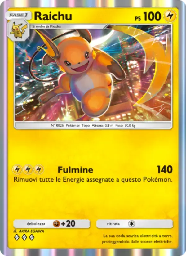 Raichu card in Italian