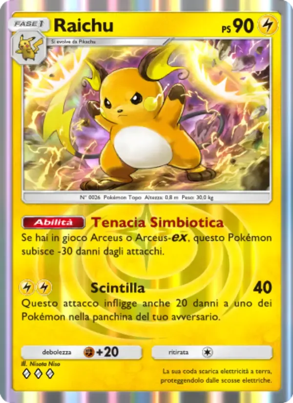 Raichu-Karte auf Italienisch