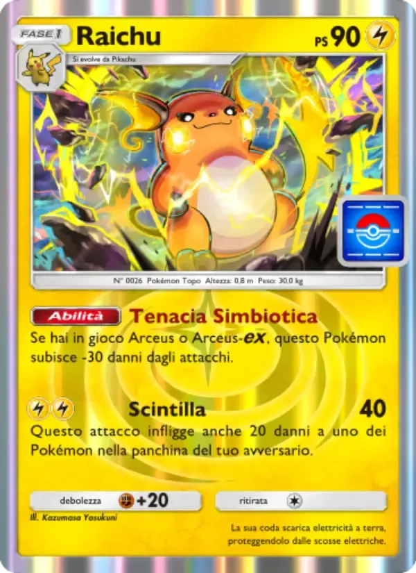 Raichu card in Italian