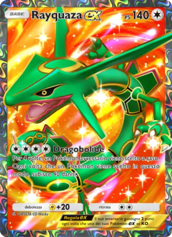 Rayquaza ex card in Italian