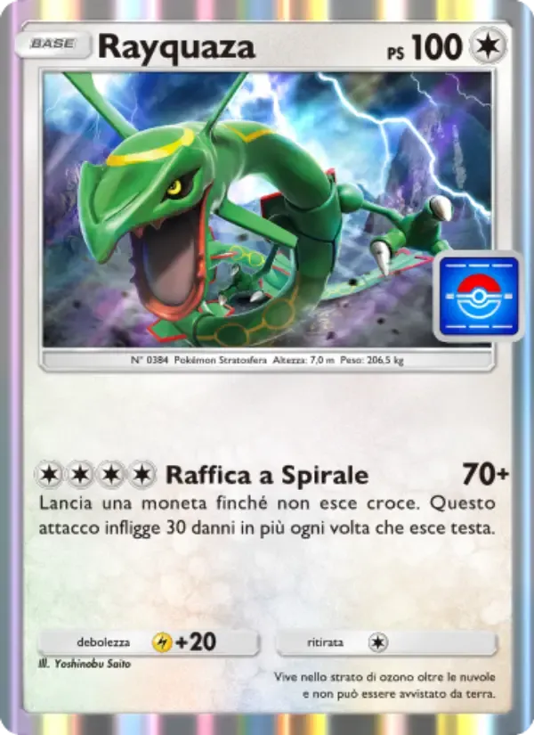 Rayquaza card in Italian