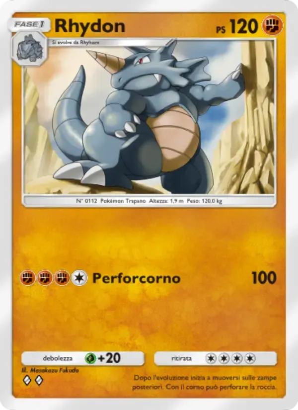 Rhydon card in Italian