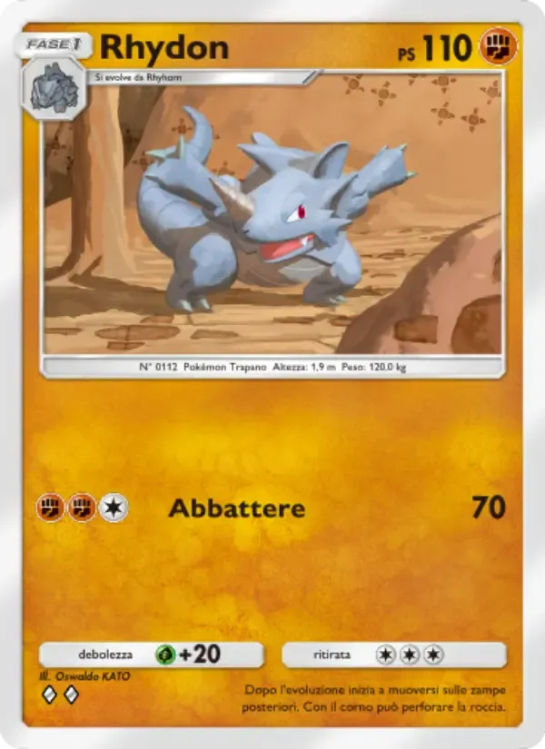 Rhydon card in Italian