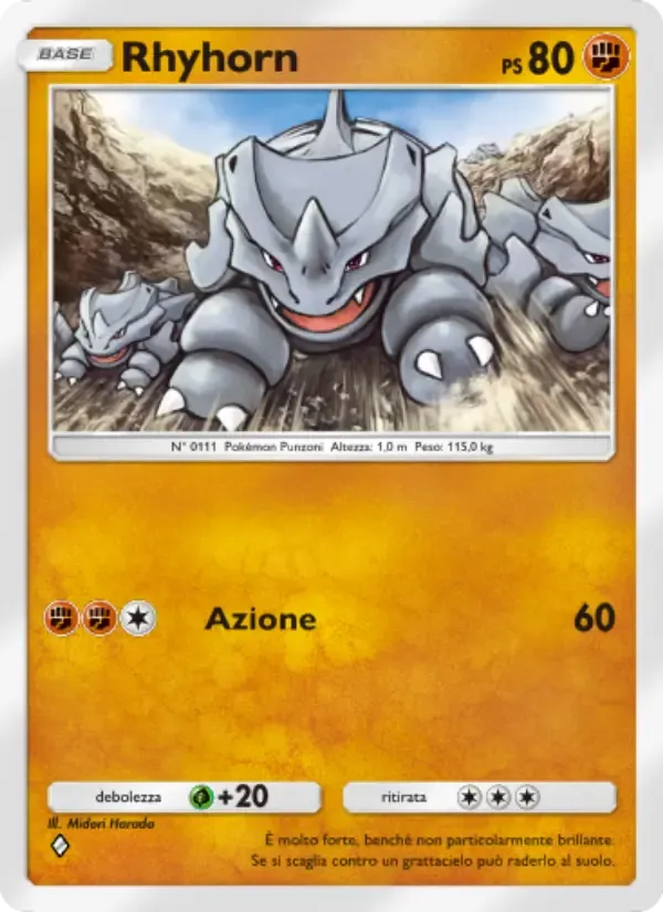 Rhyhorn card in Italian