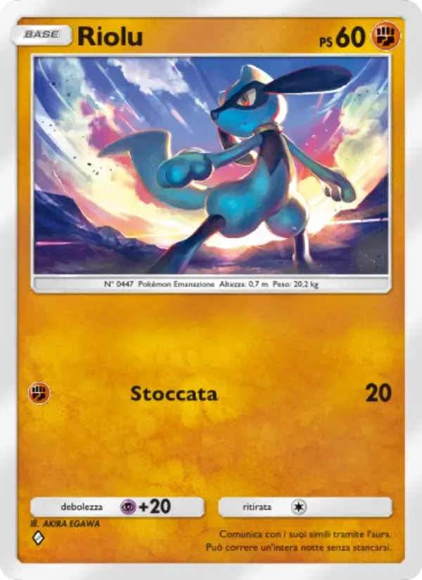 Riolu card in Italian