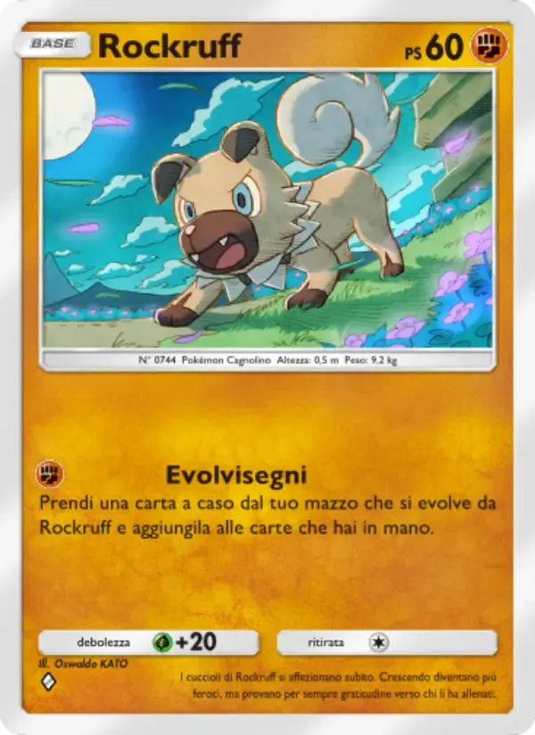 Rockruff card in Italian
