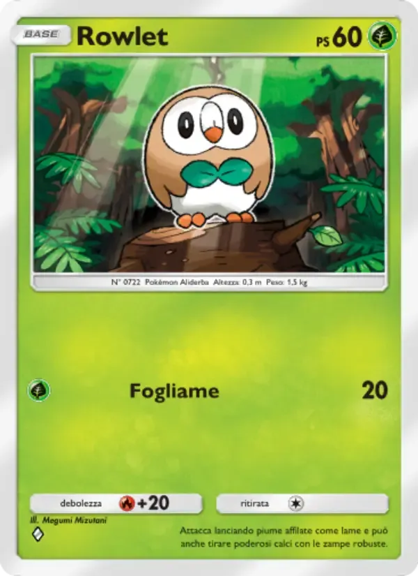 Rowlet card in Italian
