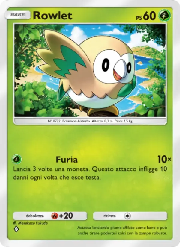 Rowlet card in Italian