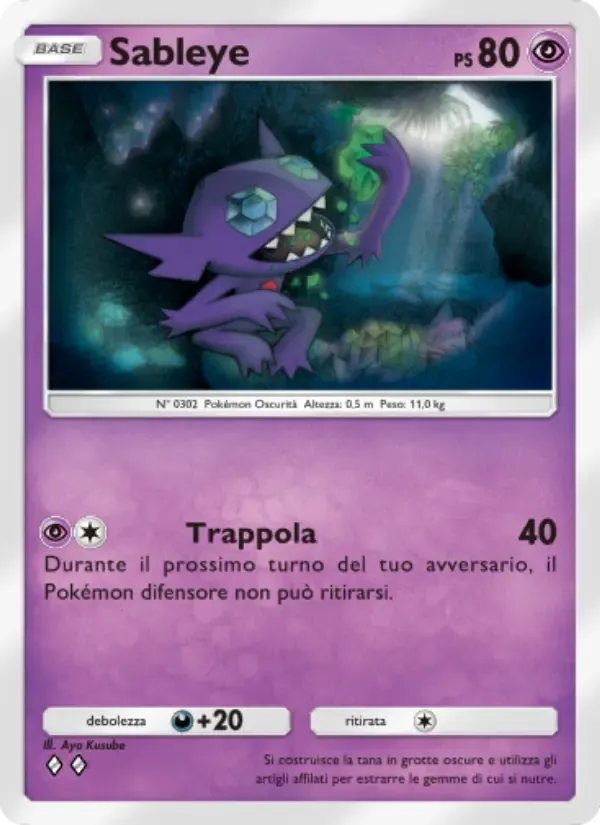Sableye card in Italian