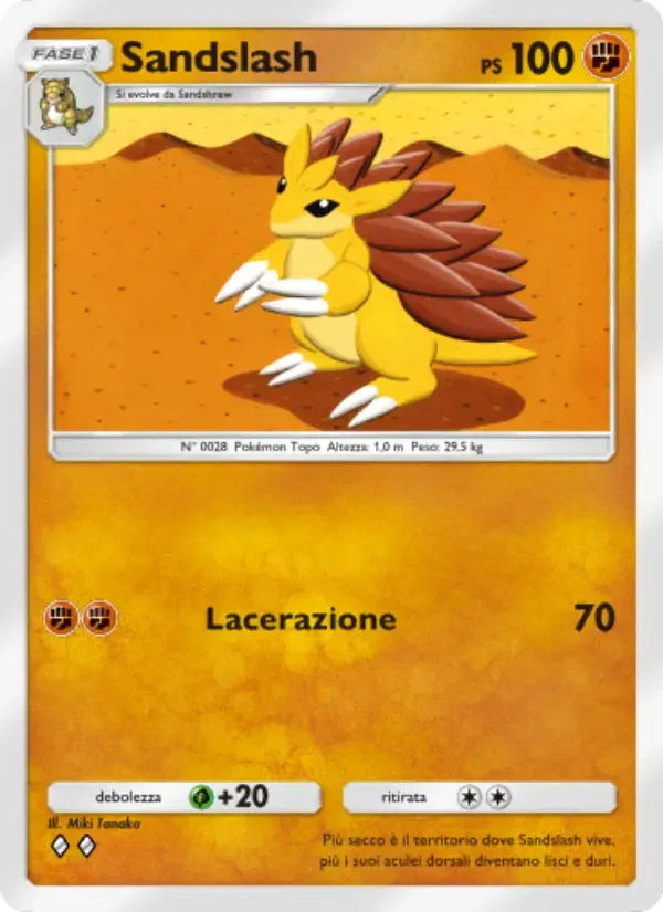 Sandslash card in Italian