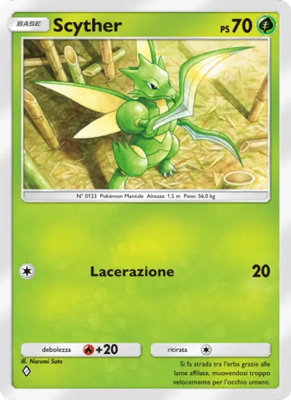 Scyther card in Italian