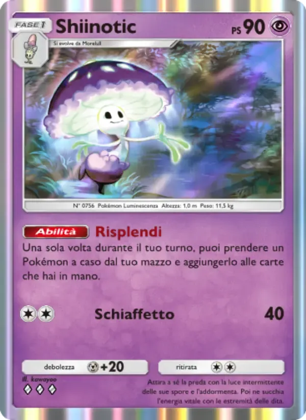 Shiinotic card in Italian