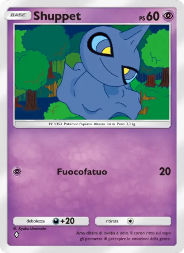 Shuppet card in Italian