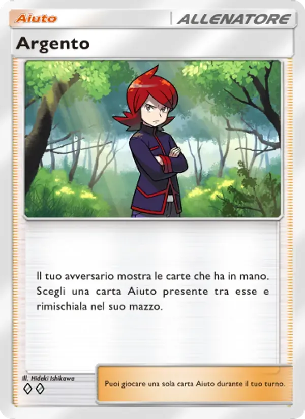 Silver card in Italian