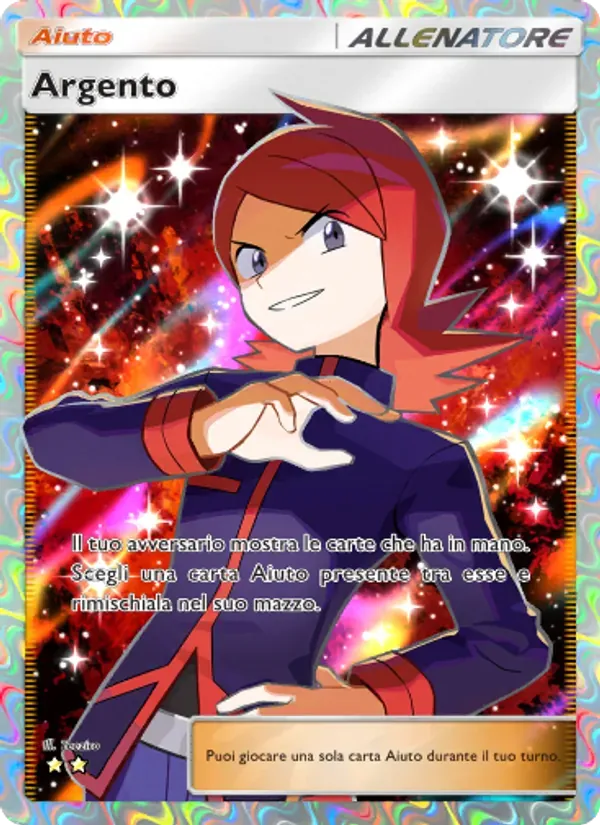Silver card in Italian