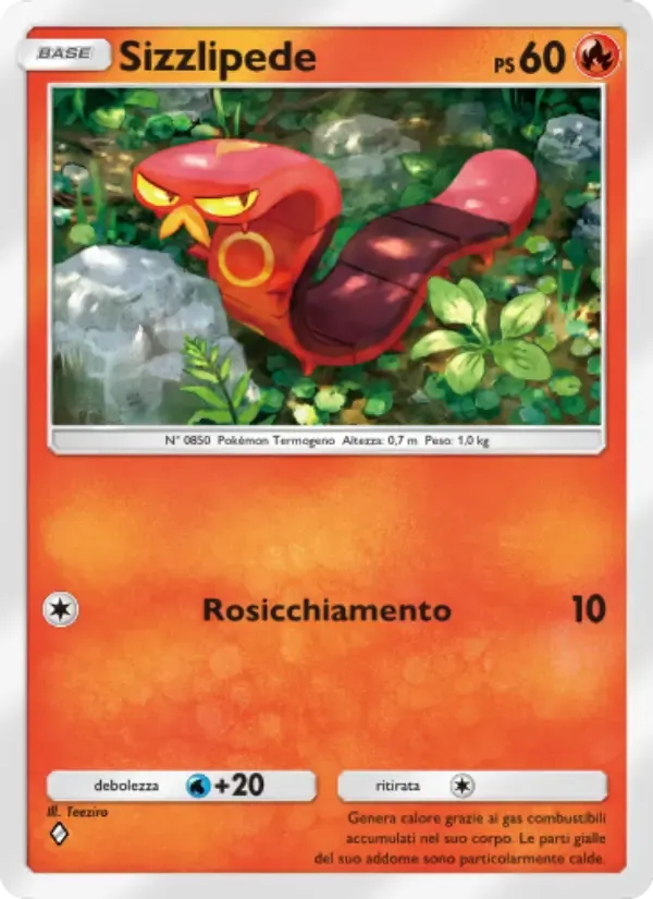 Sizzlipede card in Italian