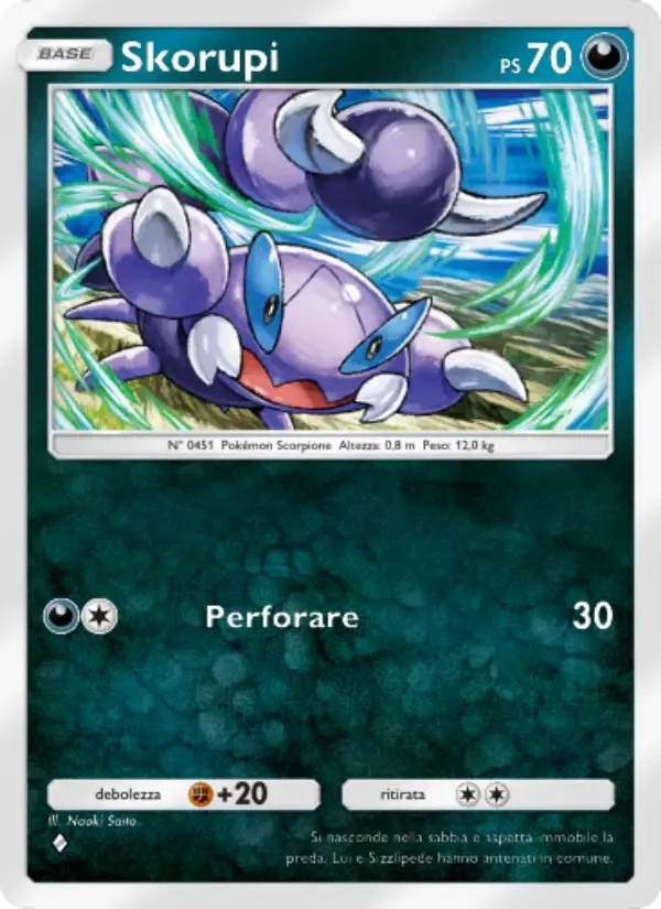 Skorupi card in Italian