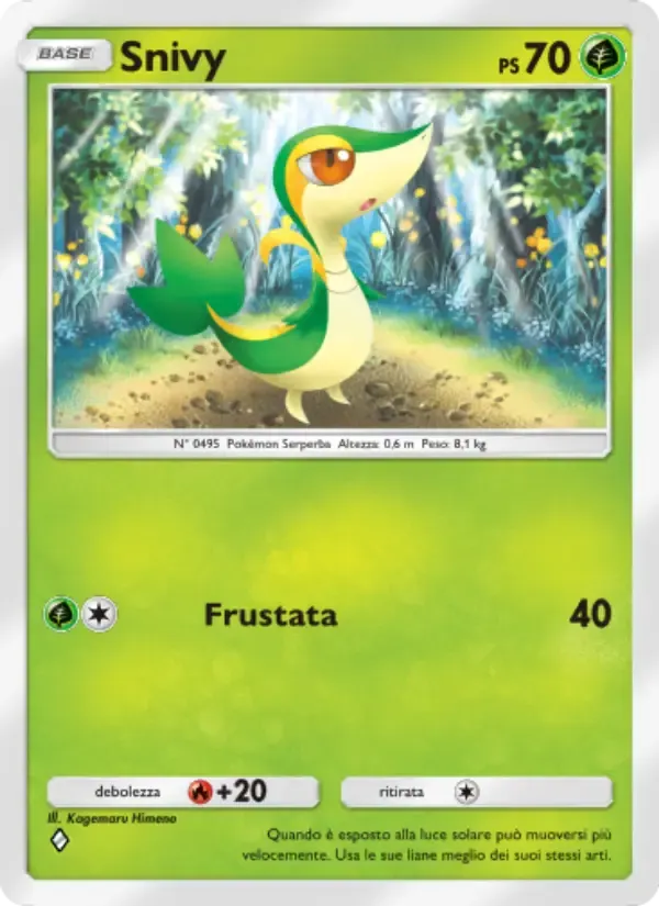 Snivy card in Italian