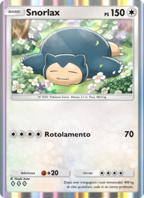 Snorlax card in Italian