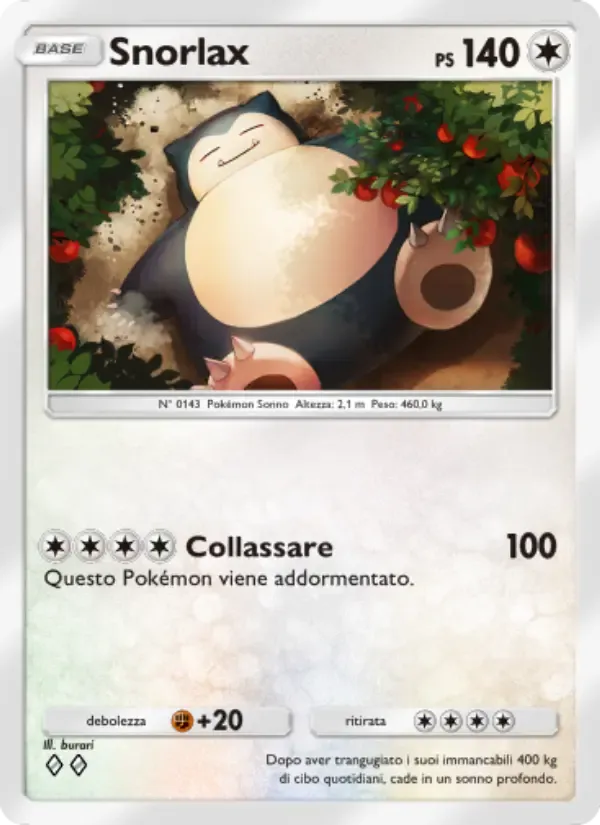Snorlax card in Italian