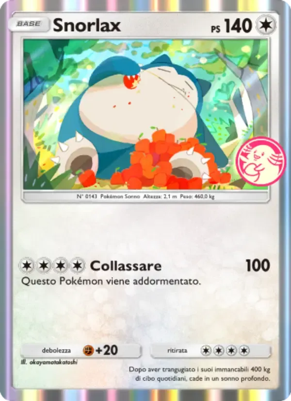 Snorlax card in Italian