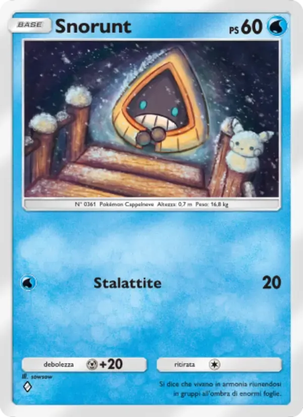 Snorunt card in Italian