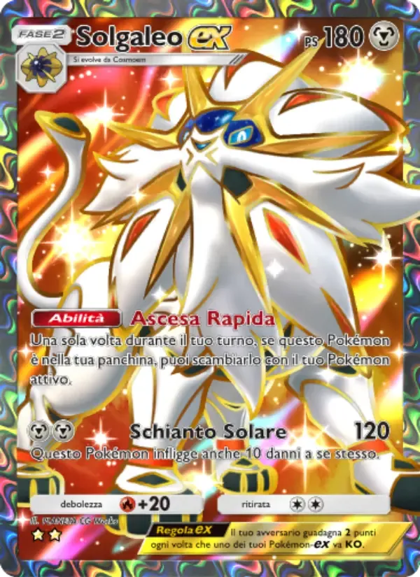 Solgaleo ex card in Italian