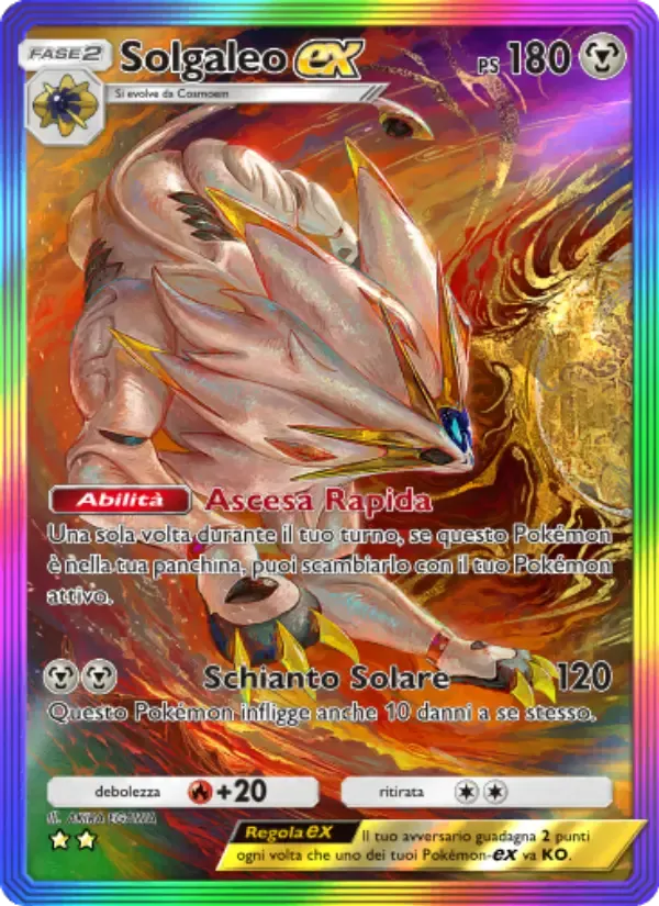 Solgaleo ex card in Italian