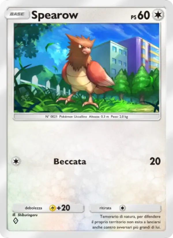 Spearow card in Italian